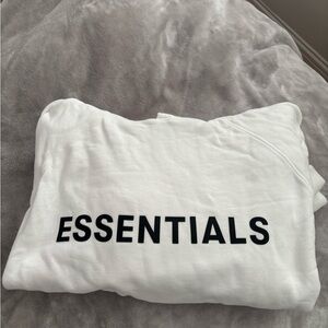 Essentials Fear of God White Hoodie Unisex L